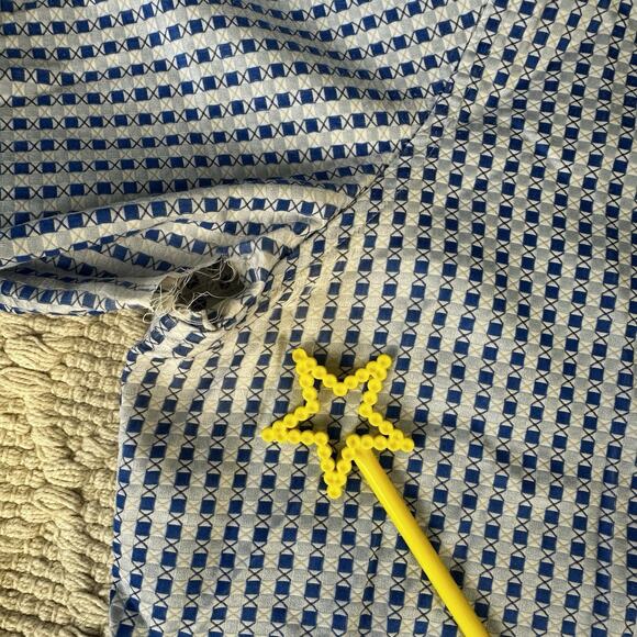 Robert Graham Mens Large Blue Button Up Modern Americana Geometric Long Sleeve - Picture 8 of 8